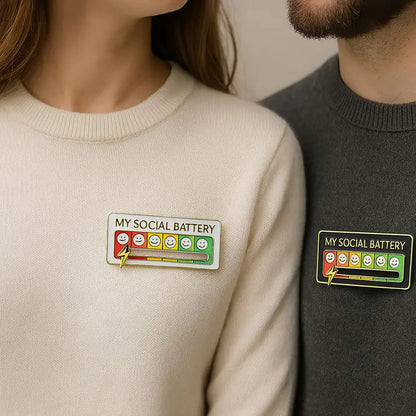 Social Battery Status Brooch
