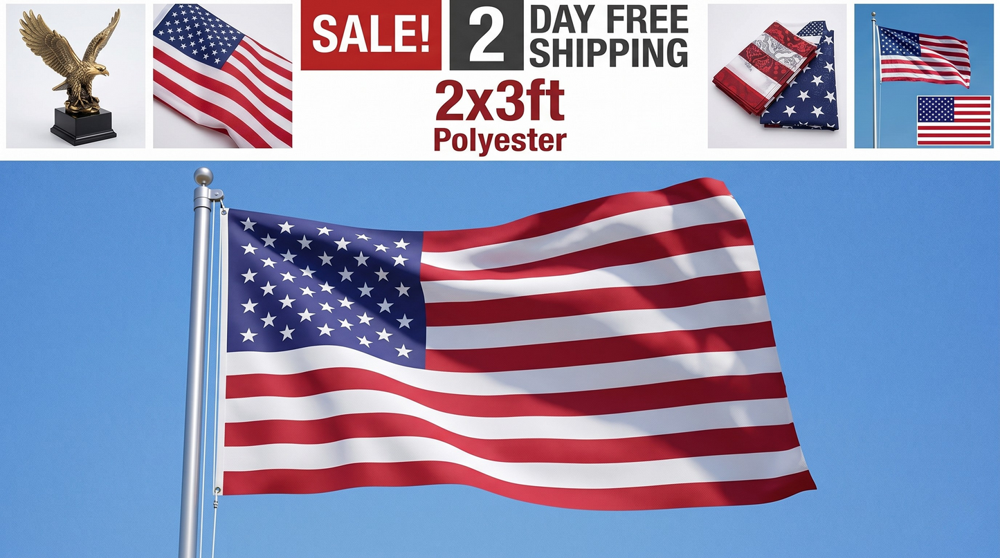USA Flag Banner 2x3