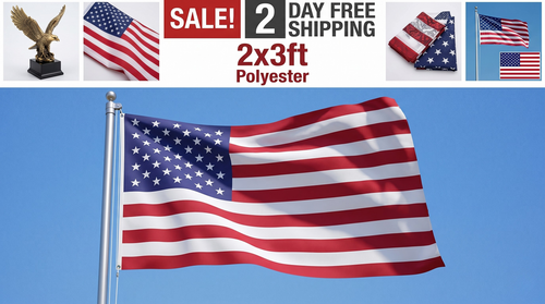 USA Flag Banner 2x3