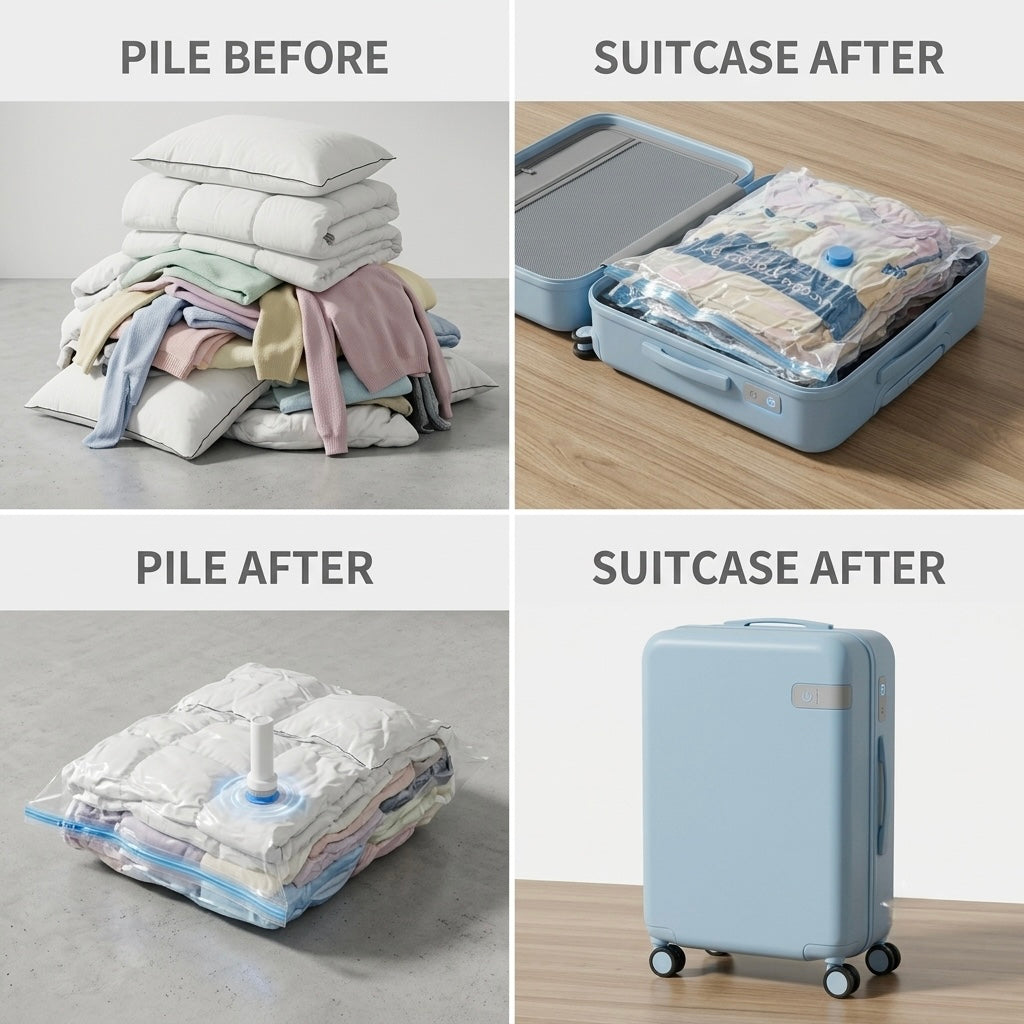 VacuMax™ Electric Vacuum Storage Bag Set (16-Piece with Rechargeable Pump)