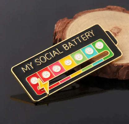 Social Battery Status Brooch